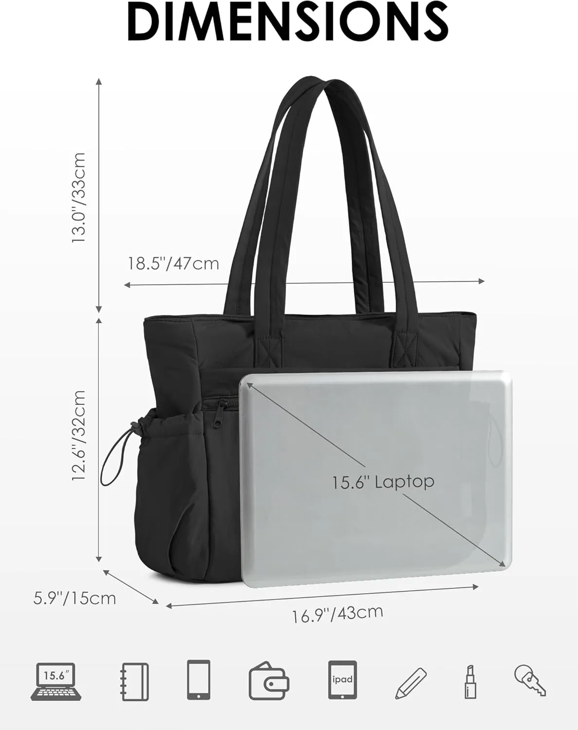 Tote Bag for Women, Lightweight Large Puffer Bag, Quilted Shoulder Purses Handbags for Travel Work