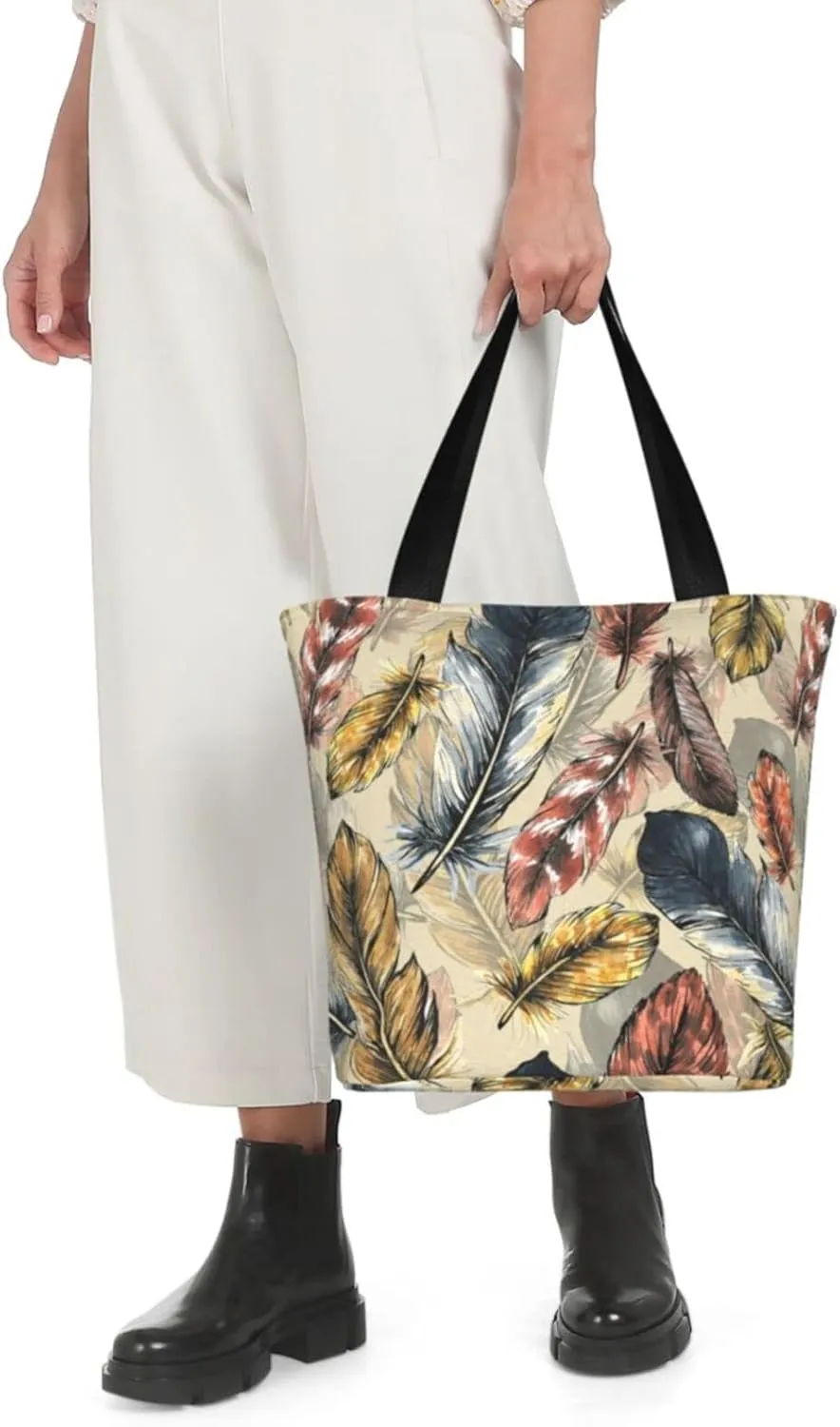 Tote Bag For Women Shoulder Bags Casual Shopping Cloth Reusable Handbags Heavy Duty For Beach Groceries Books Gym Work Travel
