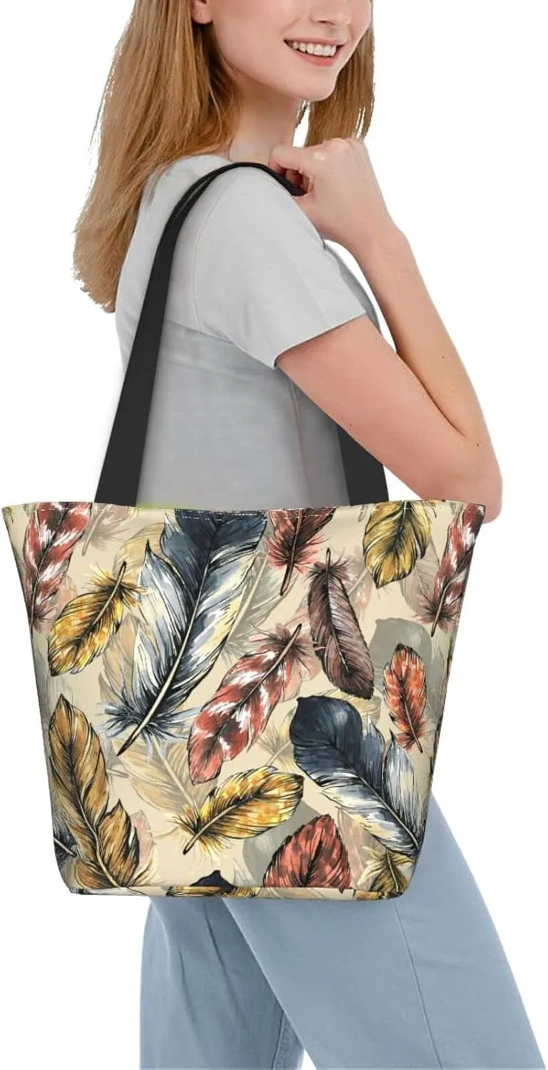 Tote Bag For Women Shoulder Bags Casual Shopping Cloth Reusable Handbags Heavy Duty For Beach Groceries Books Gym Work Travel