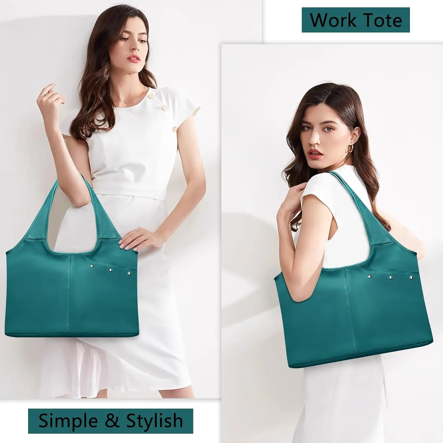 Tote Bag for Women with Wet Umbrella Compartment 13.3” Laptop Sleeve Zipper Shoulder Purse for Work/Shopping/Nursing