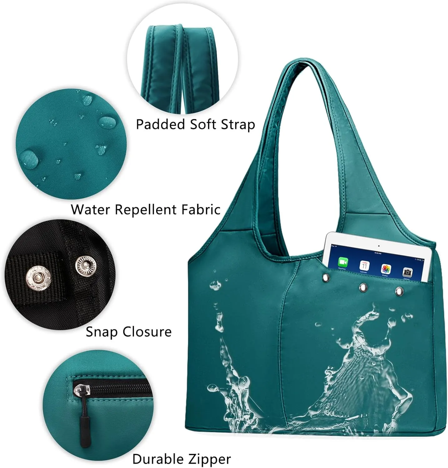 Tote Bag for Women with Wet Umbrella Compartment 13.3” Laptop Sleeve Zipper Shoulder Purse for Work/Shopping/Nursing