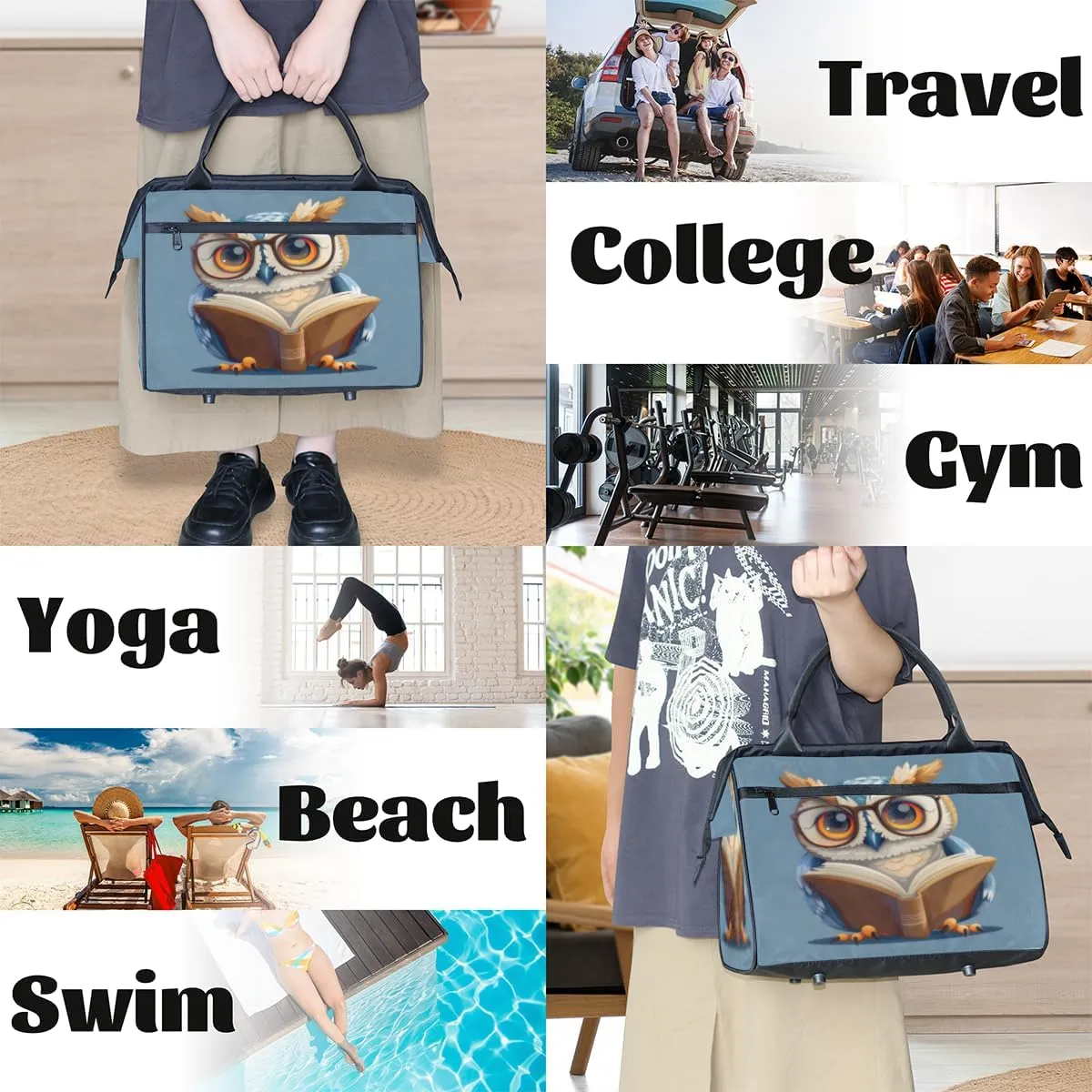 Tote Bag for Women with Zipper, Lightweight Travel Tote Bag Large Shoulder Bag Handbag for Work, Gym