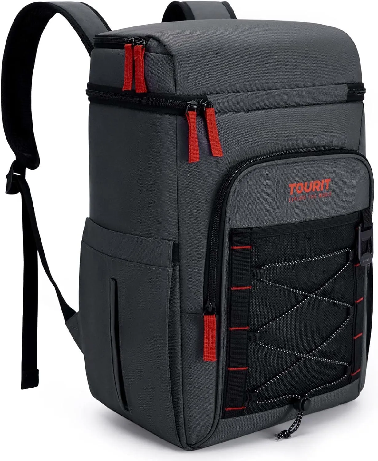 TOURIT Backpack Cooler Insulated Leak Proof 30 Can, 2 Thick Insulated Compartments Thermal Bag, Waterproof Lightweight Beach Travel Camping