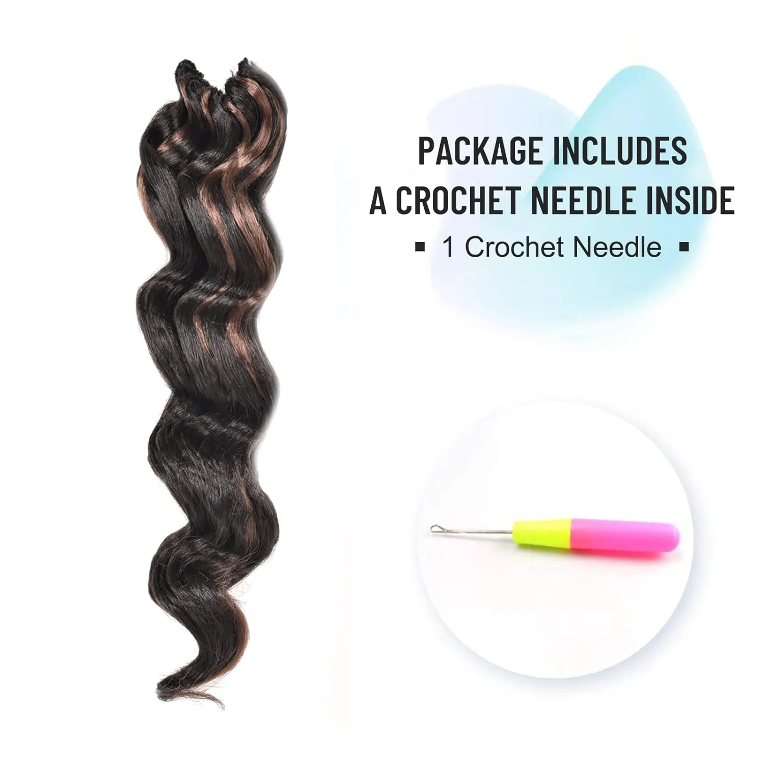 ToyoTree Ocean Wave Crochet Hair - 12 Inch 8 Packs Brown Highlight Mid-Length Curly Deep Wave Crochet Hair, Synthetic Ocean Wave Braiding Hair Extensions (12 Inch,P4/30-8P)