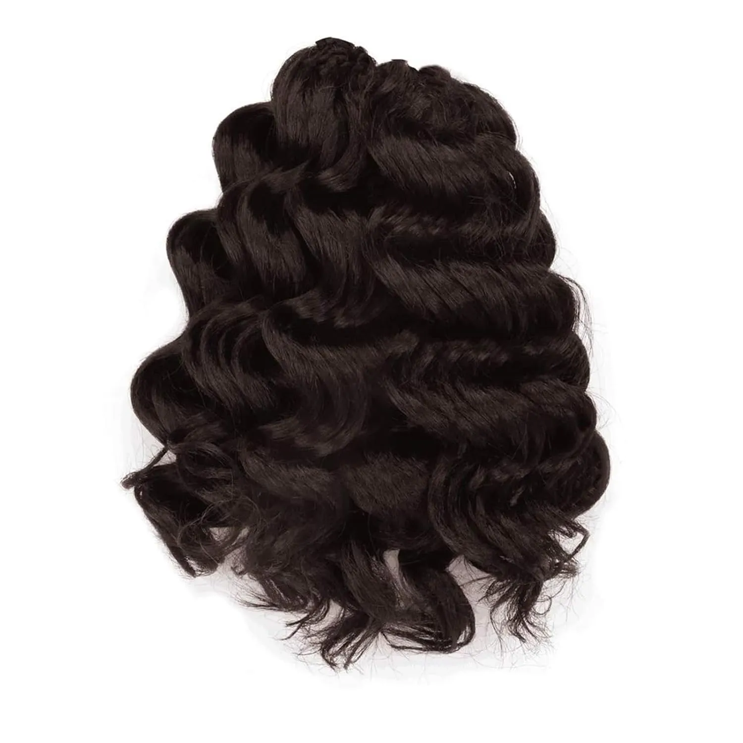 ToyoTree Ocean Wave Crochet Hair - 12 Inch 8 Packs Light Brown Mid-Length Curly Deep Wave Crochet Hair, Synthetic Ocean Wave Braiding Hair Extensions (12 Inch,#4-8P)