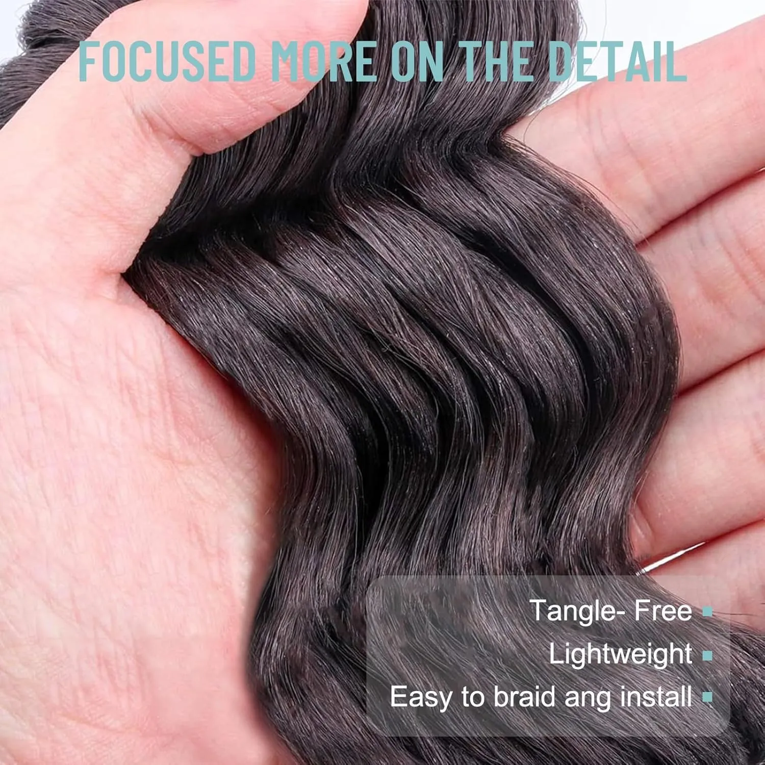 ToyoTree Ocean Wave Crochet Hair - 12 Inch 8 Packs Light Brown Mid-Length Curly Deep Wave Crochet Hair, Synthetic Ocean Wave Braiding Hair Extensions (12 Inch,#4-8P)