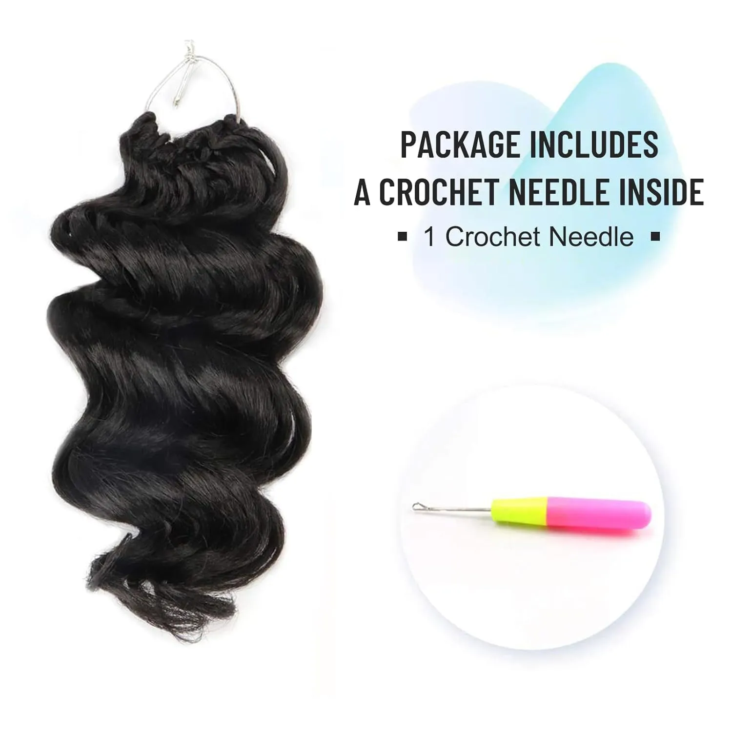 ToyoTree Ocean Wave Crochet Hair - 12 Inch 8 Packs Natural Black Mid-Length Curly Deep Wave Crochet Hair, Synthetic Ocean Wave Braiding Hair Extensions (12 Inch,1B-8P)
