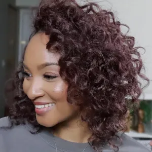 ToyoTree Ocean Wave Crochet Hair - 12 Inch 8 Packs Wine Red Mid-Length Curly Deep Wave Crochet Hair, Synthetic Ocean Wave Braiding Hair Extensions (12 Inch,99J-8P)
