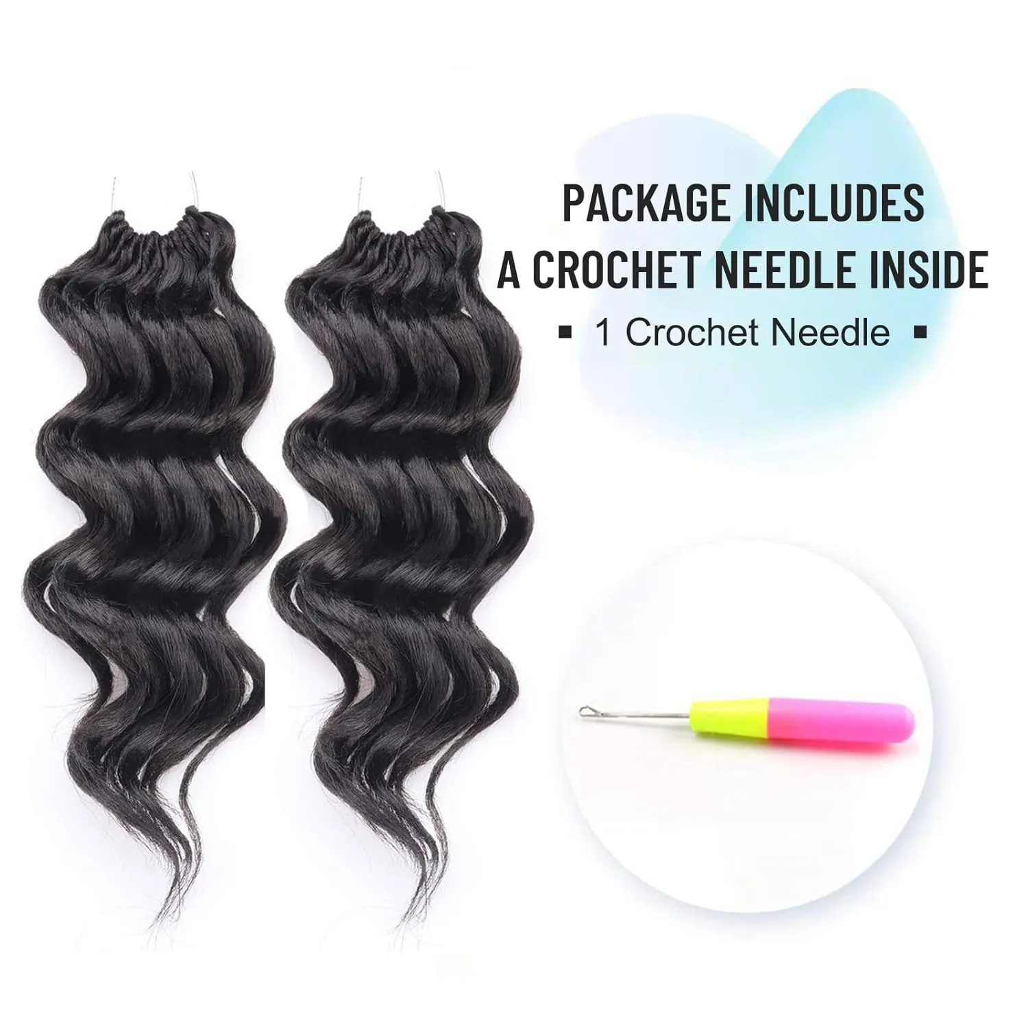 ToyoTree Ocean Wave Crochet Hair - 9 Inch 8 Packs Dark Brown Short Curly Deep Wave Crochet Hair, Synthetic Ocean Wave Braiding Hair Extensions (9 Inch,#2-8P)