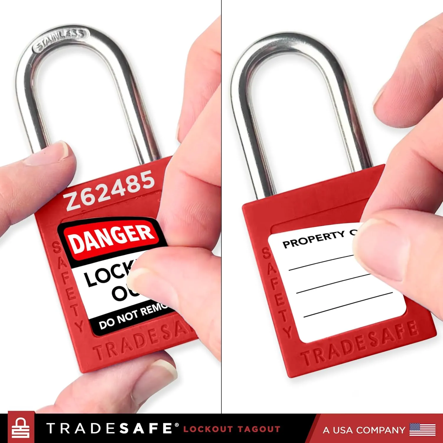 TRADESAFE Lockout Tagout Locks Set - 10 Red Keyed Alike Padlocks, 2 Keys Per Lock, OSHA Compliant Loto Locks for Lock Out Tag Out Stations, Premium Grade