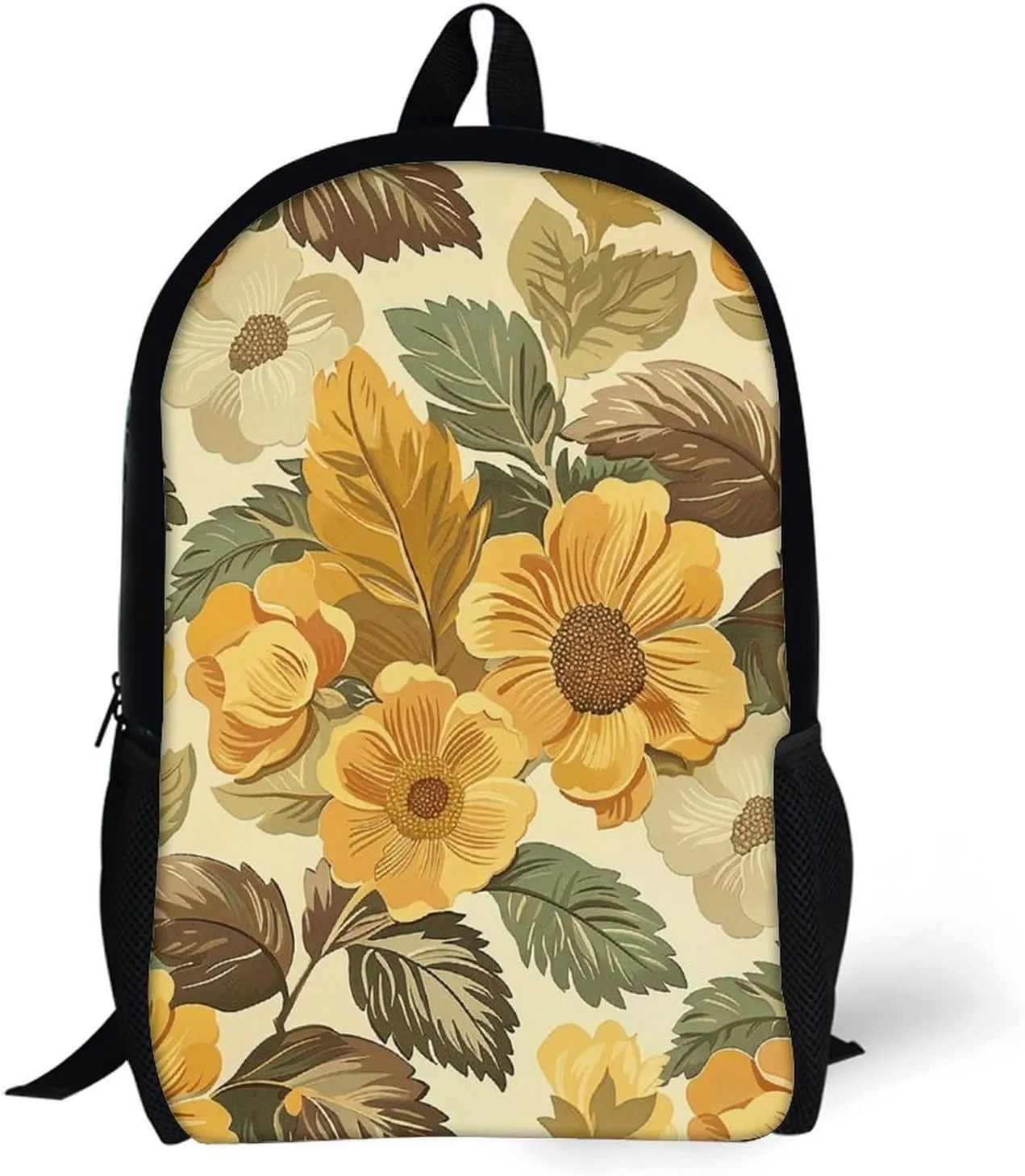 Travel Backpack for Men Women Daypack Large Flowers And Leaves Laptop Backpack Computer Bag Business Work Bag for Work