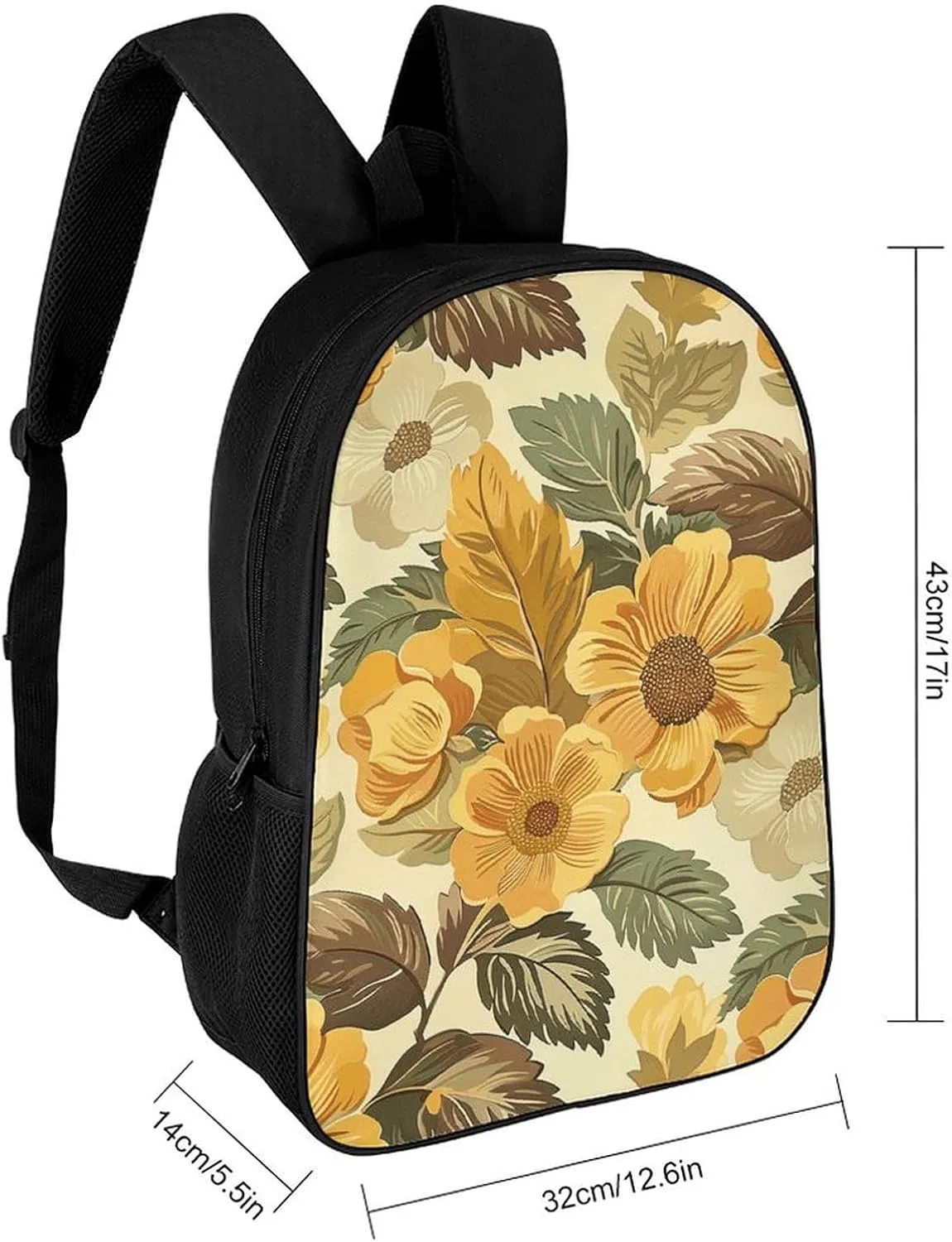 Travel Backpack for Men Women Daypack Large Flowers And Leaves Laptop Backpack Computer Bag Business Work Bag for Work