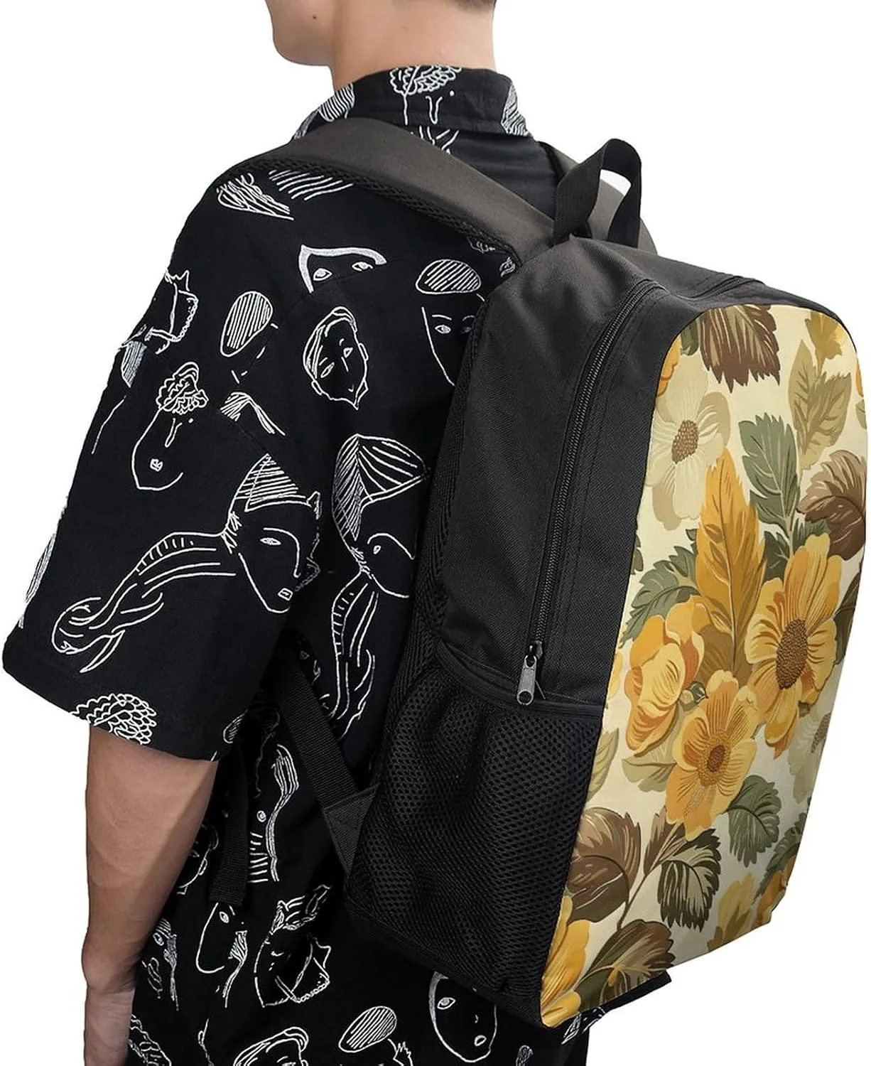 Travel Backpack for Men Women Daypack Large Flowers And Leaves Laptop Backpack Computer Bag Business Work Bag for Work