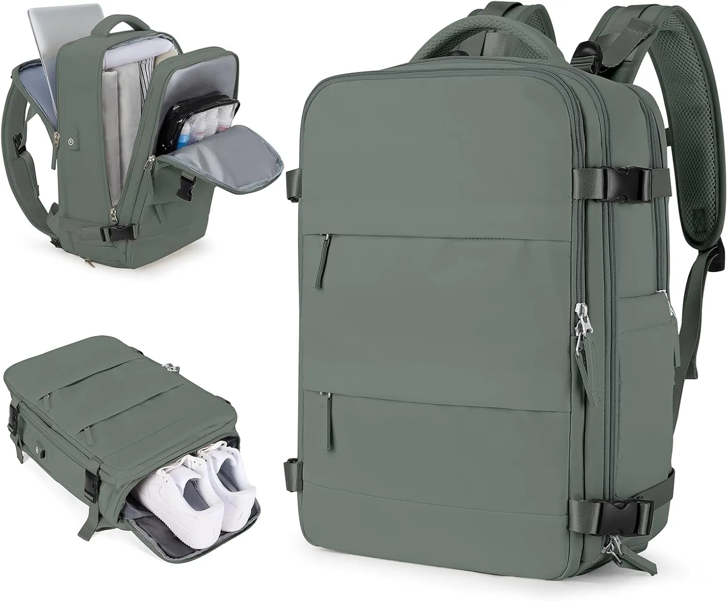 Travel Backpack For Women Men Airline Approved Carry On Bags For Airplanes Gym Bag With Shoe Compartment Backpack For Traveling On Airplane Waterproof Laptop Backpack College Travel Essentials