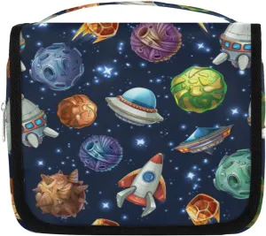 Travel Hanging Toiletry Bag for Women Men All Kinds Of Starry Sky Rocket Cosmetic Bag Waterproof Makeup Organizer for Accessories, Shampoo, Full Sized Container, Toiletries for Bathroom Shower