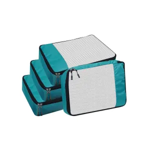 Travel Packing Cubes Polyester Organizer Bags (Pack of 4,Airport Blue)
