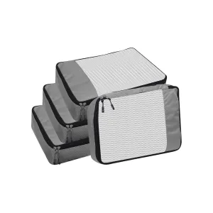 Travel Packing Cubes Polyester Organizer Bags (Pack of 4,Grey)