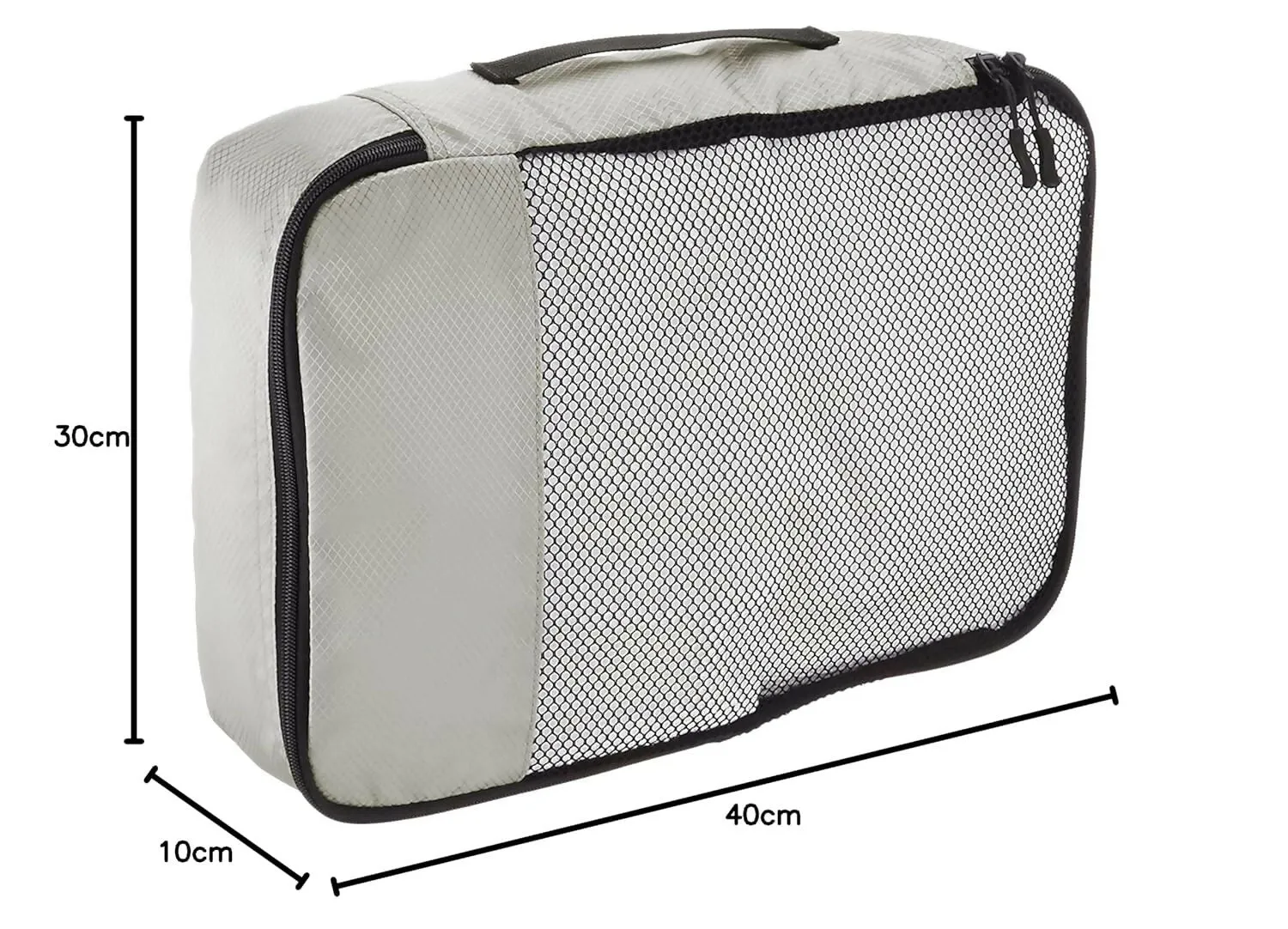 Travel Packing Cubes Set Polyester Organizer Bags (Pack of 4,Grey)