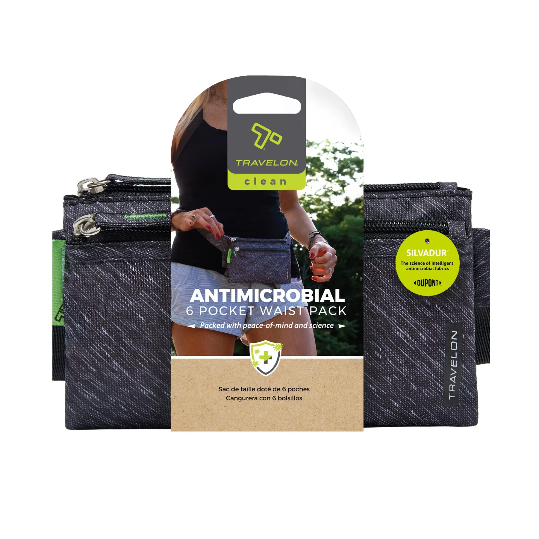 Travelon Clean Antimicrobial 6 Pocket Waistpack