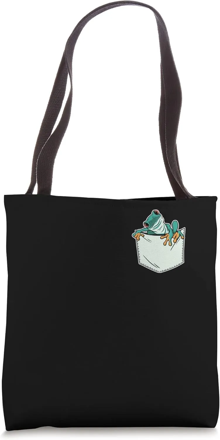 Tree Frog Chest Pocket Tote Bag