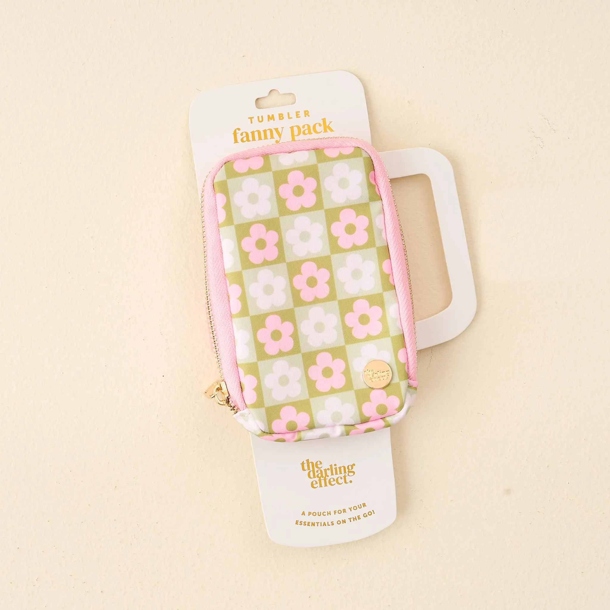 Tumbler Fanny Pack-Flower Check Green