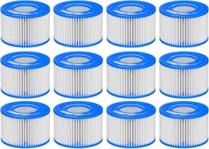 Type Ⅵ Hot Tub Spa Filter Replacement Compatible with Lay-Z-Spa, Coleman SaluSpa 90352E 58323, Inflatable Hot Tub, Swimming Pool Pump Filter Type Ⅵ Cartridge, 12 Pack