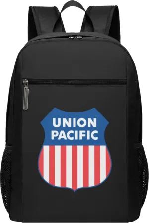 Union Pacific Railroad Travel Laptop Backpack, Business Anti Theft Slim Sturdy Laptops Backpacks, College Computer Bag Gift for Men & Women Fits 17 Inch Notebook,Black
