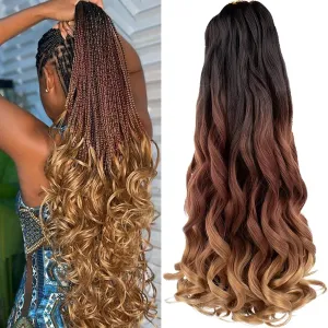 Unionbeauty 30 Inch French Curly Braiding Hair - 8 Packs Pre-Stretched Synthetic Crochet Hair Extensions for Black Women - Spanish Curl Braids, Bouncy Loose Wavy Ombre