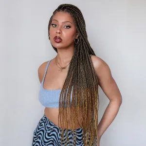 Unionbeauty 8 Packs Box Braids Crochet Hair 30 Inch Medium Ombre Knotless Goddess Braids Hair for Black Woman Pre-Looped Synthetic Braiding Hair Extension T27#