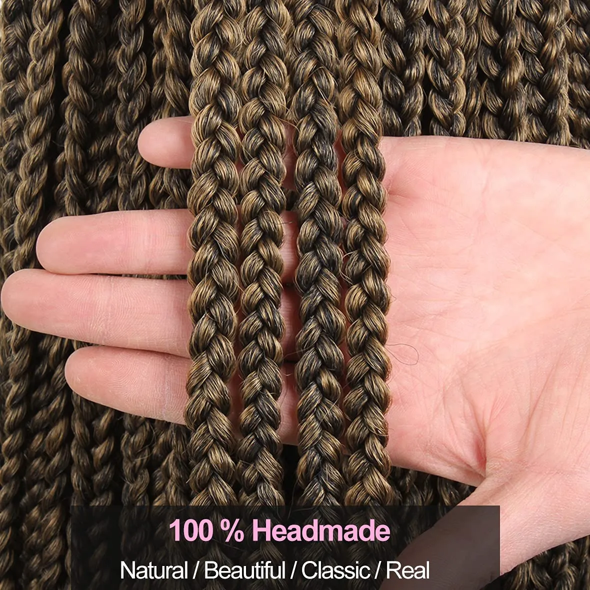 Unionbeauty 8 Packs Box Braids Crochet Hair 30 Inch Medium Ombre Knotless Goddess Braids Hair for Black Woman Pre-Looped Synthetic Braiding Hair Extension T27#