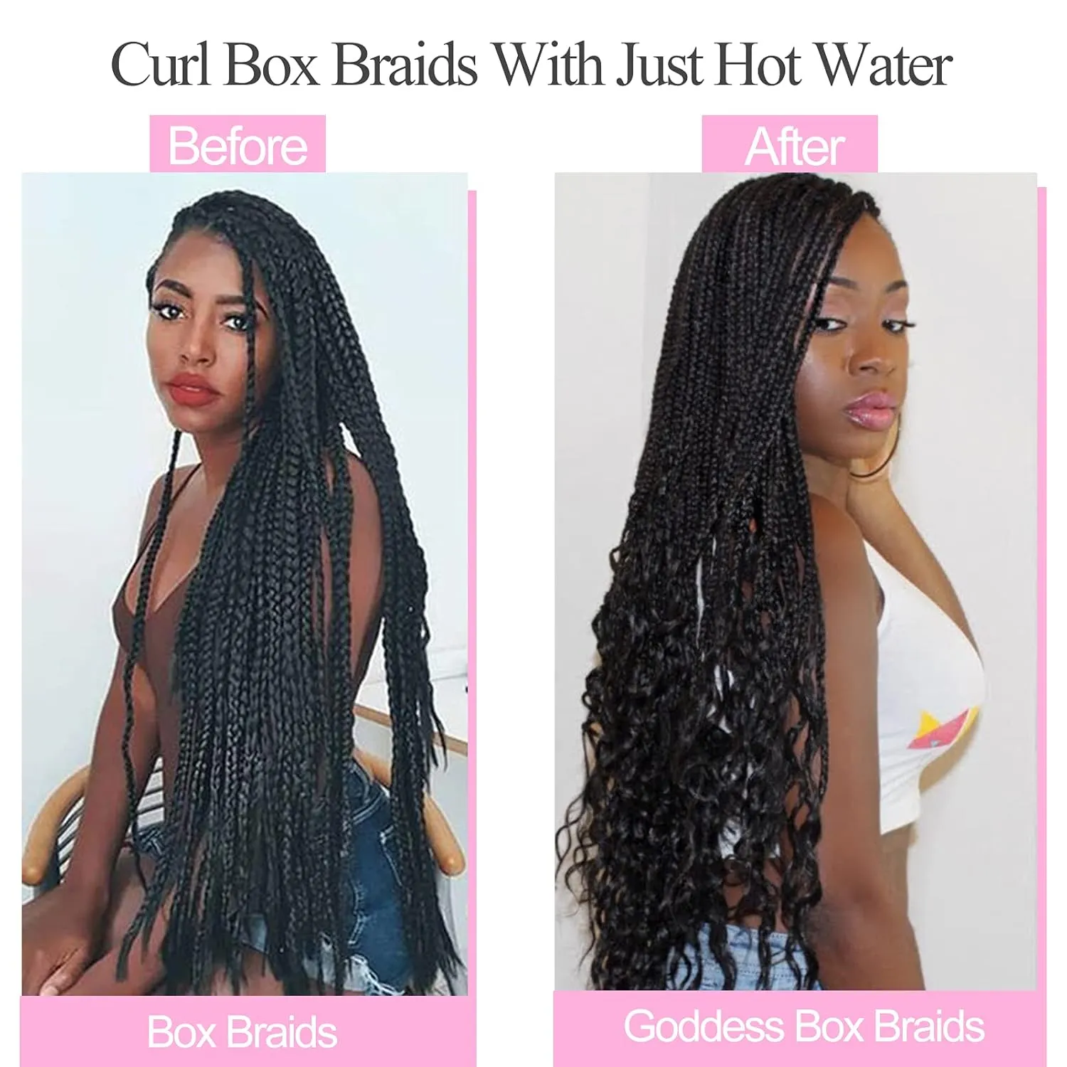 Unionbeauty 8 Packs Ombre Box Braids Crochet Hair Pre-looped Goddess Box Braids Crochet Hair 18 Inch Blonde Brown Knotless Box Braids Hair for Black Woman Synthetic Braiding Hair Extension 4/60#