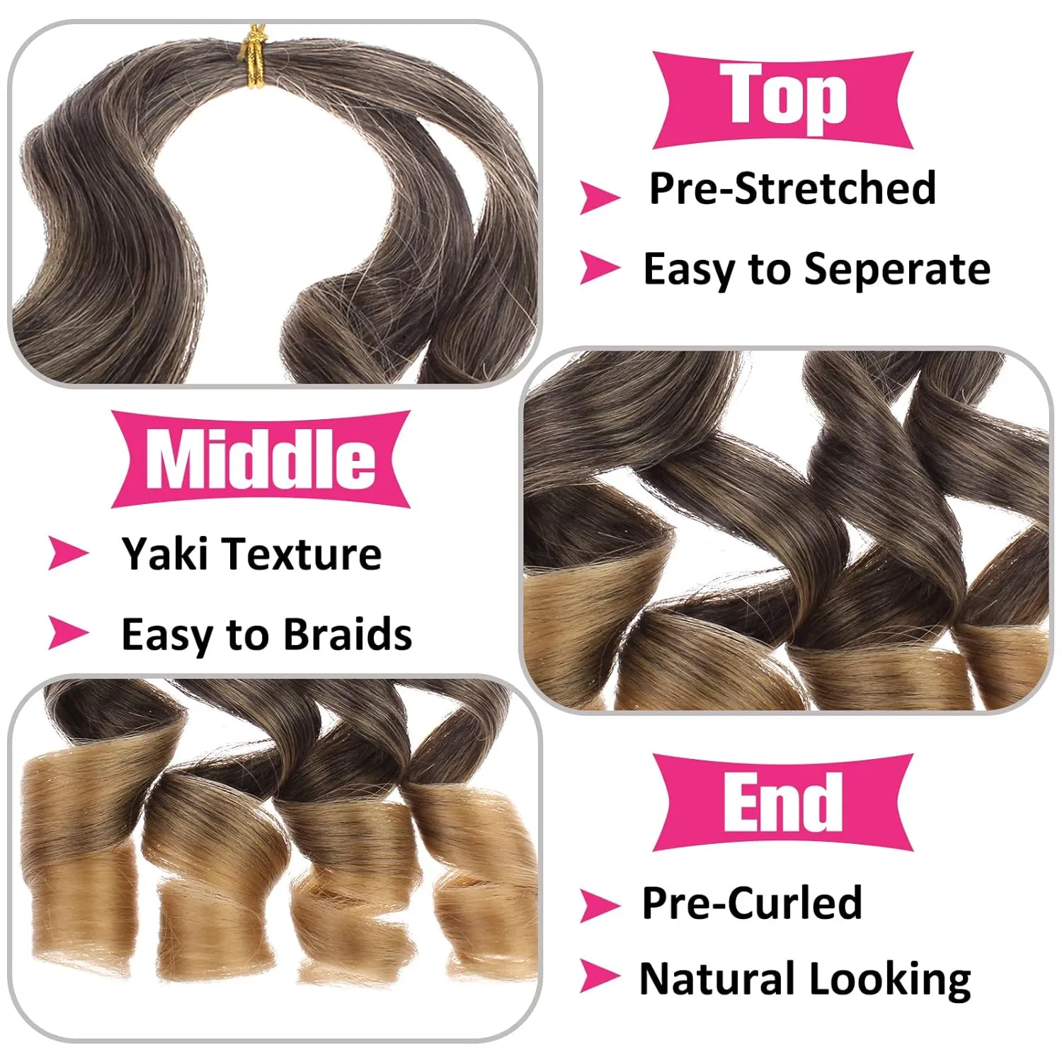 Unionbeauty French Curl Braiding Hair 14 Inch Short Bob French Curls Braids Pre Stretched Body Wave Crochet Braid for Goddess Box Braids Synthetic Curly Braiding Hair for Woman T27#