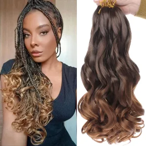 Unionbeauty French Curl Braiding Hair 14 Inch Short Bob French Curls Braids Pre Stretched Body Wave Crochet Braid for Goddess Box Braids Synthetic Curly Braiding Hair for Woman T30#