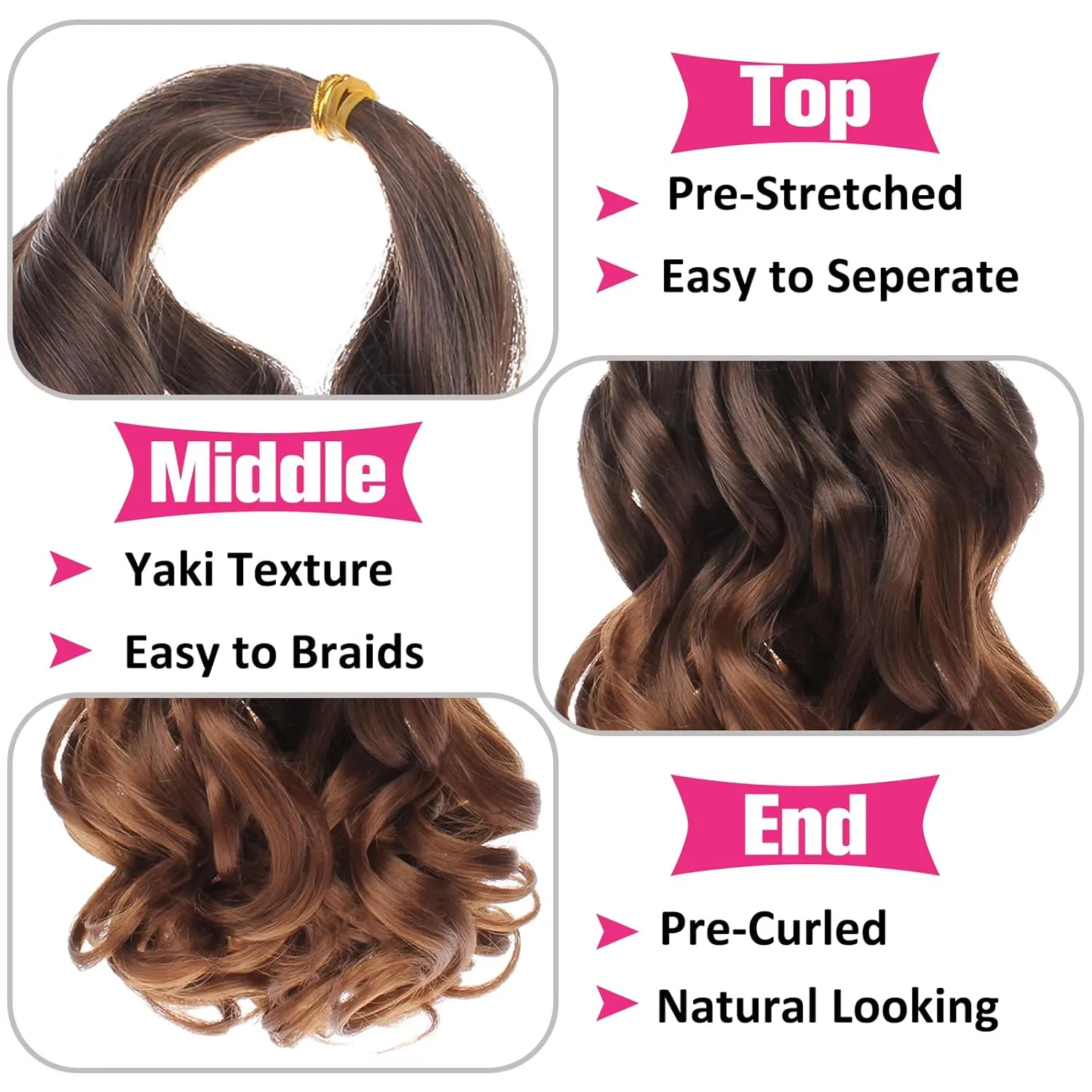 Unionbeauty French Curl Braiding Hair 14 Inch Short Bob French Curls Braids Pre Stretched Body Wave Crochet Braid for Goddess Box Braids Synthetic Curly Braiding Hair for Woman T30#