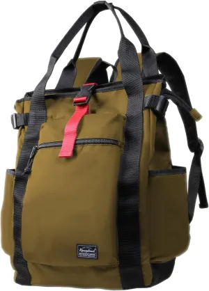 Unisex Laptop Tote Backpack Convertible Lightweight Nylon Water-Resistant Everyday Shoulder Tote bag Backpack with Water Bottle Pocket Work Travel, Khaki