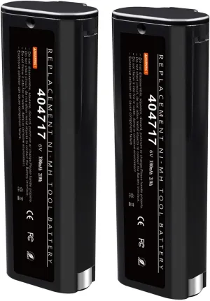 Upgraded 4000mAh 2Packs 6V Ni-MH Replacement Battery for Paslode 404717 Battery Compatible for Paslode B20544E BCPAS-404717 404400 900400 900420 900600 901000 902000 B20720 CF-325 IM200 F18 IM250