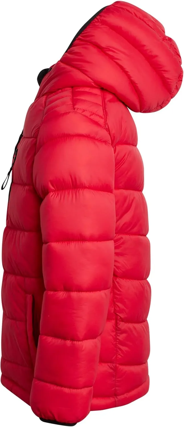 URBAN REPUBLIC Boys’ Foldable Hooded Jacket – Insulated Weather Resistant Bubble Puffer Windbreaker Coat for Boys Sizes 4-20