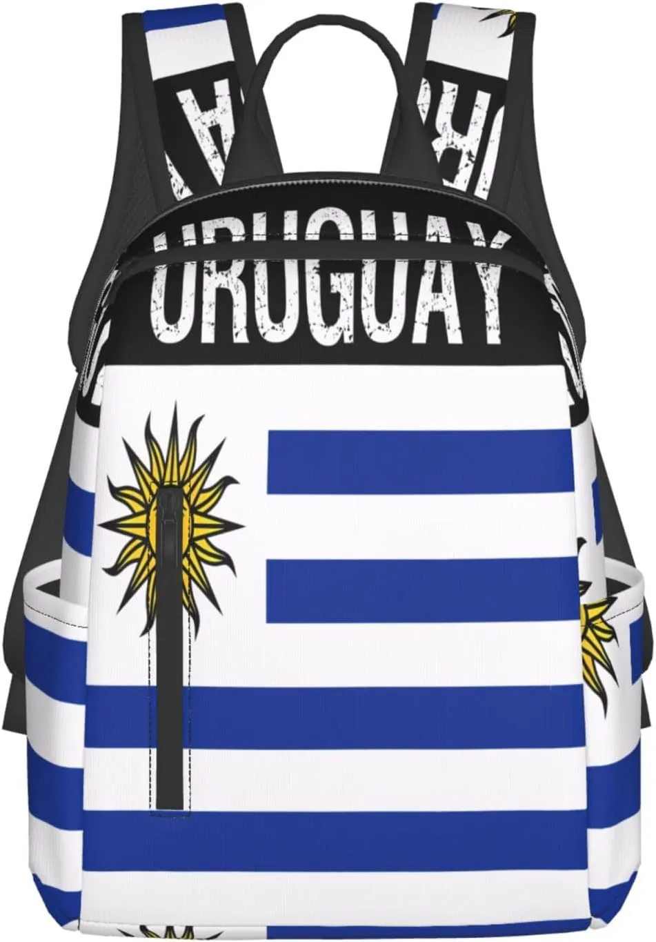 Uruguay Uruguayan Flag Casual Laptop Backpack Travel Rucksack Sports Daypack Adjustable Strap Bags with Multi-Pockets for Working Running Camping