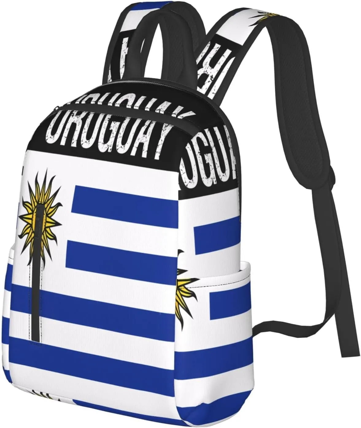 Uruguay Uruguayan Flag Casual Laptop Backpack Travel Rucksack Sports Daypack Adjustable Strap Bags with Multi-Pockets for Working Running Camping