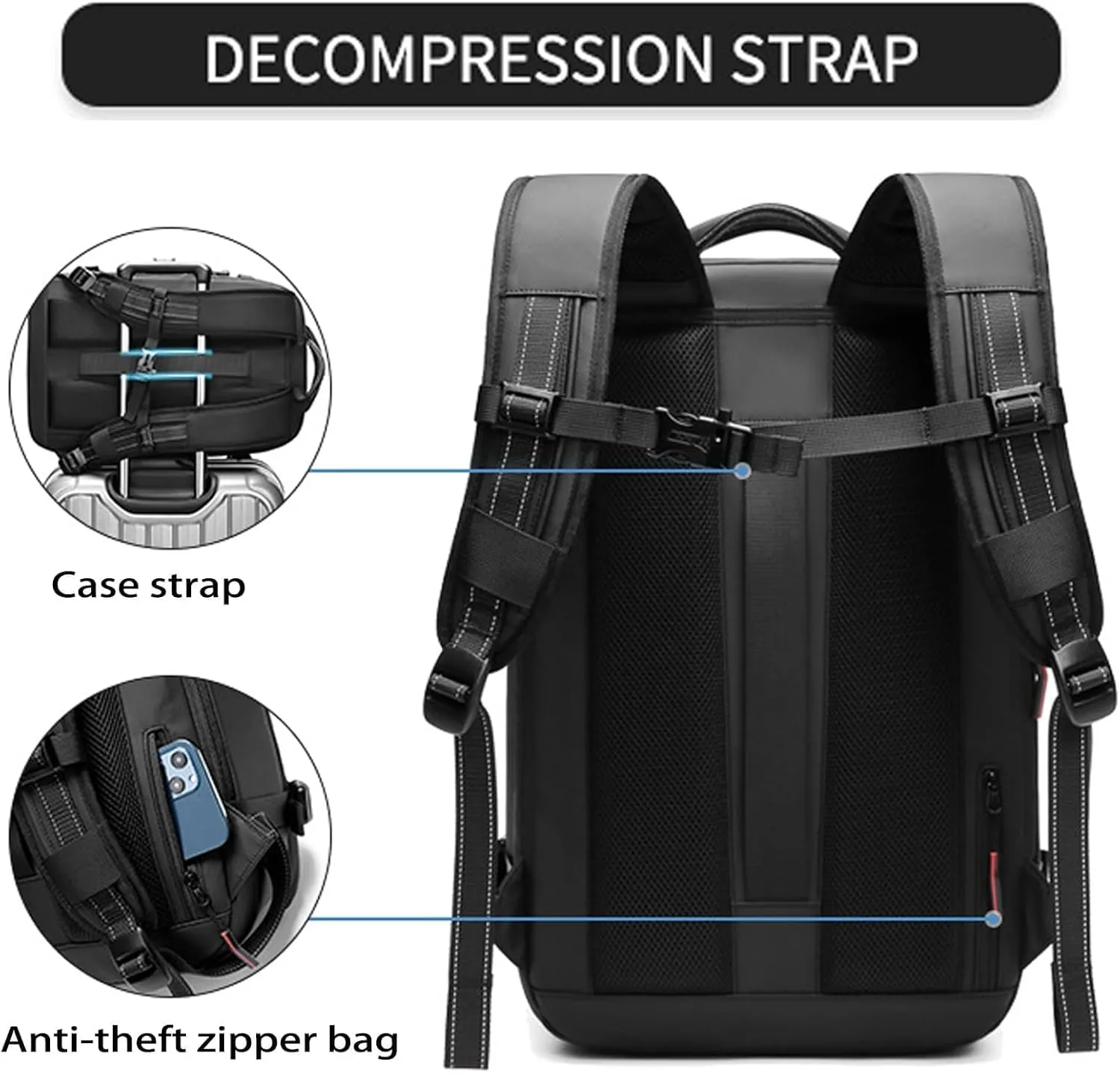 Vacspace Backpack, Prestora Pack, Vacuum Seal Travelm, Vacpack With Vacuum, Pump And Lock,Airbag Backpacks Carry On Flight With Usb Charging Port,Vacuum Seal (Blue)
