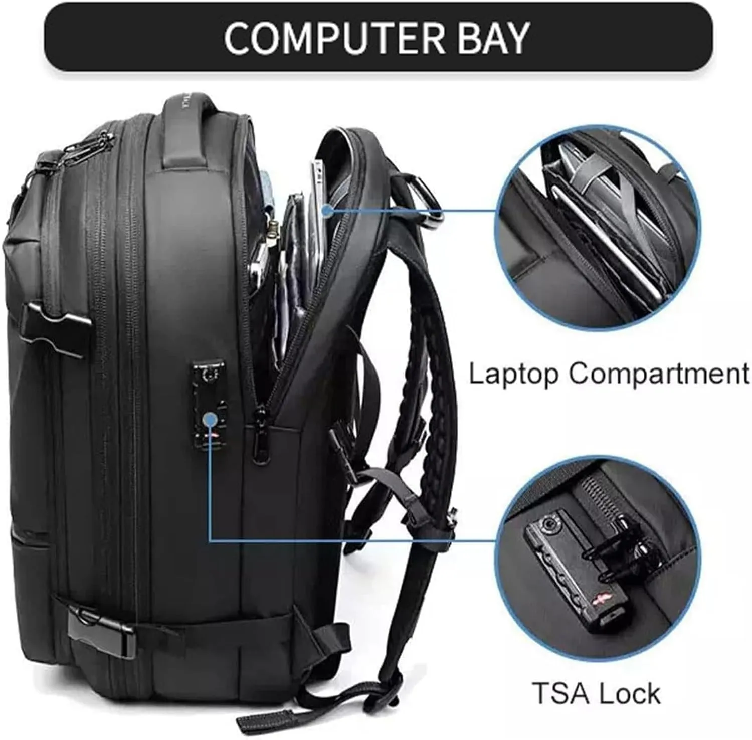 Vacspace Backpack, Prestora Pack, Vacuum Seal Travelm, Vacpack With Vacuum, Pump And Lock,Airbag Backpacks Carry On Flight With Usb Charging Port,Vacuum Seal (Blue)