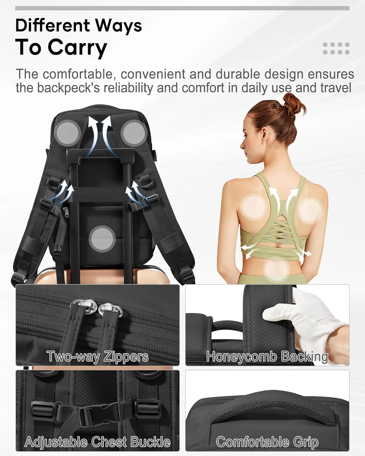 Vacuum Backpack Travel, Airback Backpack with Pump Personal Item Carry On Bag Flight Approved Laptop Work Seal Compression Backpacks Men Women Vacpack Waterproof Business College Casual Daypack Black