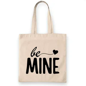 Valentine Gift Ideas Women Be Mine Heart Cute Crewneck White Multicolor Canvas Tote Bag