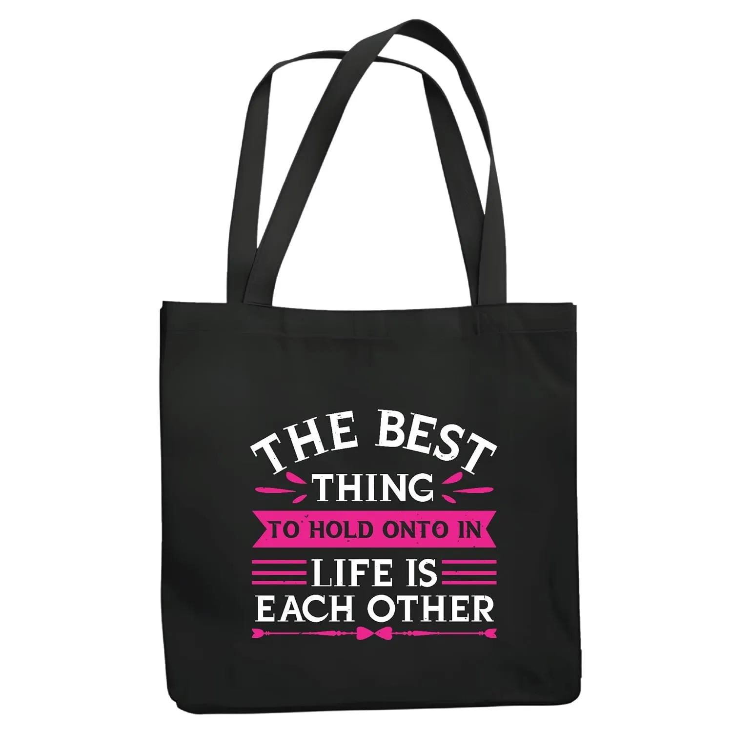 Valentines Day Gift Hold Onto Each Other For Couples Navy Black Multicolor Canvas Tote Bag