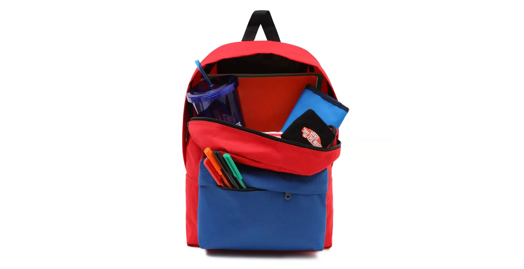 Vans New Skool Boys Backpack 20 Liters - Red Blue