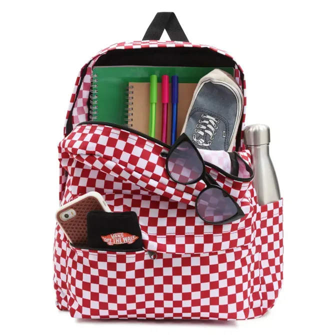 Vans Old Skool Checkerboard Backpack - Chili Pepper Red