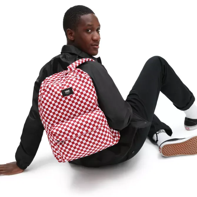 Vans Old Skool Checkerboard Backpack - Chili Pepper Red