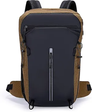 Vellyhiker 40L Hiking Backpack for Outdoor Camping Reflective Cycling Daypack Ultralight Outdoor Camping Travel Daypack (Desert Yellow)