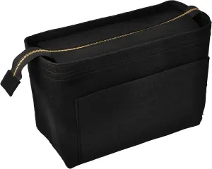 Vercord Felt Zipper Handbag Tote Purse Duffel Backpack Organizer Insert Black Large