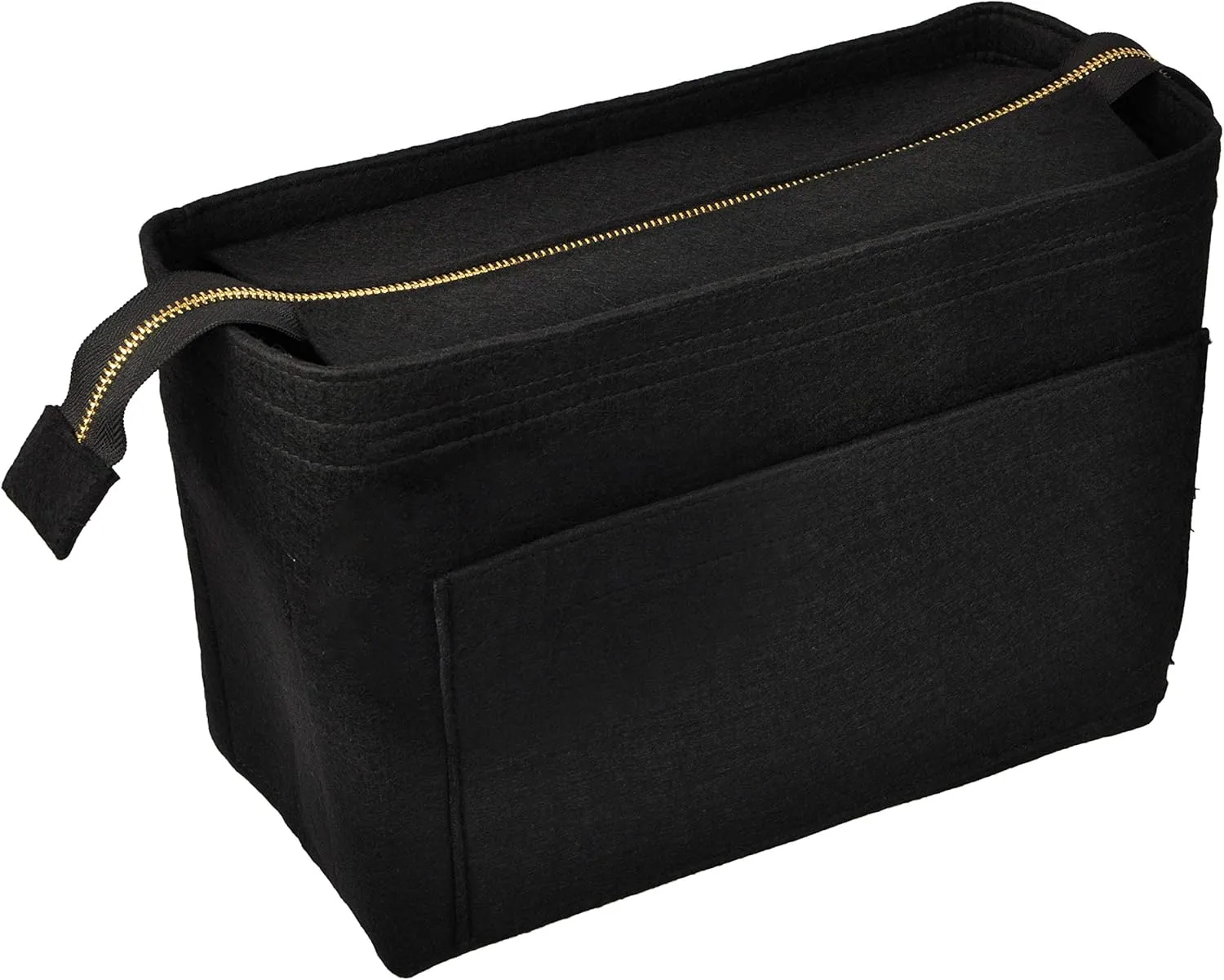 Vercord Felt Zipper Handbag Tote Purse Duffel Backpack Organizer Insert Black Large